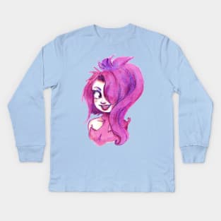 Purple Girl Kids Long Sleeve T-Shirt